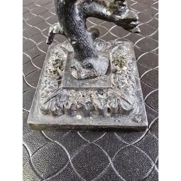 Two Ornate Squirrels on a Tree Black Cast Iron Candle Holder 8in Tall - Picture 12 of 12